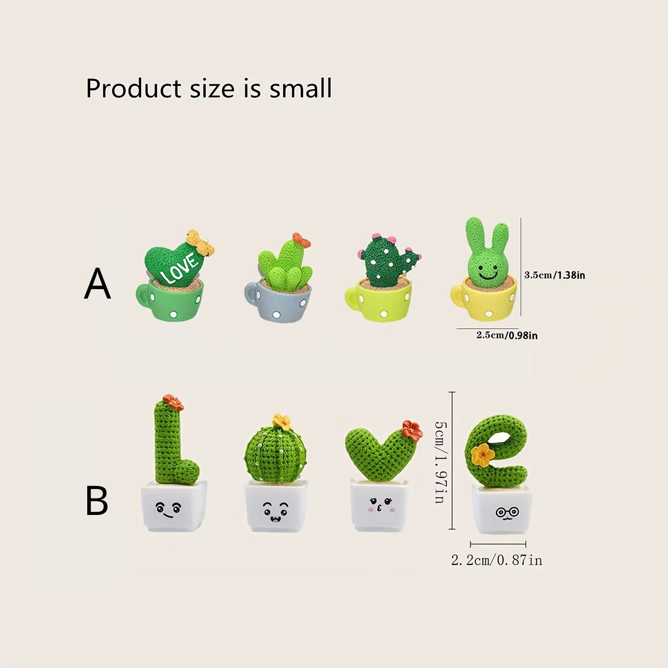 1 Set of 4, Resin Succulent Cactus Mini Green Plant Car Office Home Living Room Crafts
